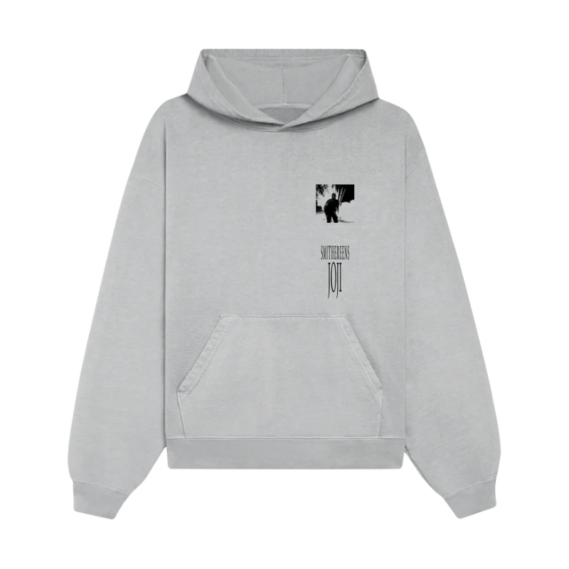 SMITHEREENS Grey Pullover Hoodie 1 - Fans Joji™ Store